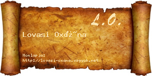 Lovasi Oxána névjegykártya